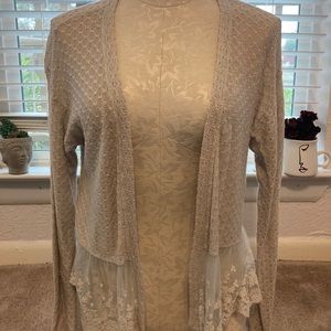 Lace detailed cardigan